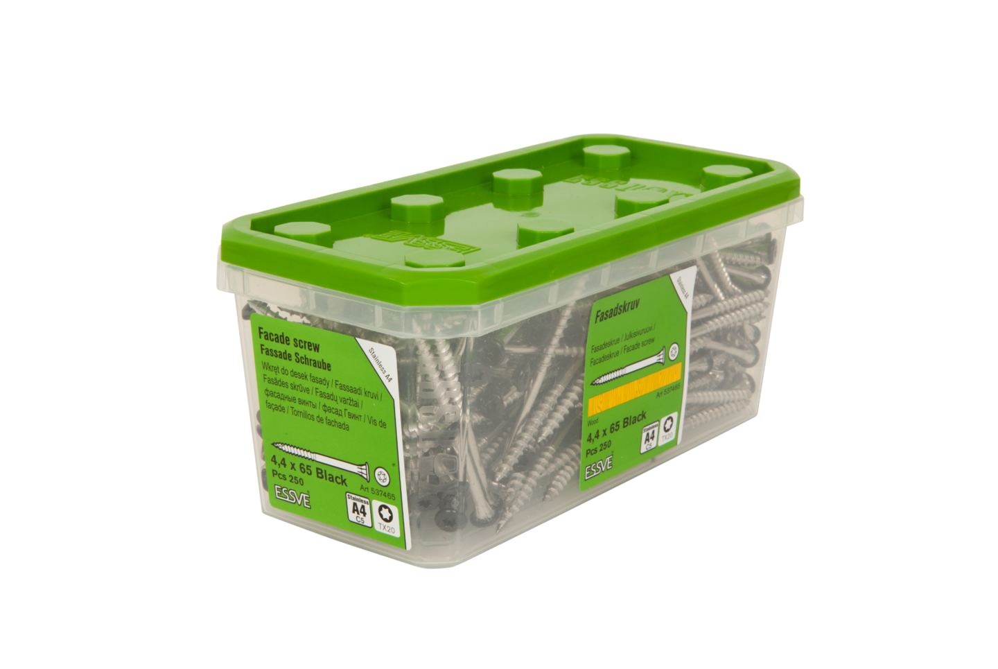 FASADSKRUV ROSTFRI/SYRAFAST A4 SVART 5,0X65