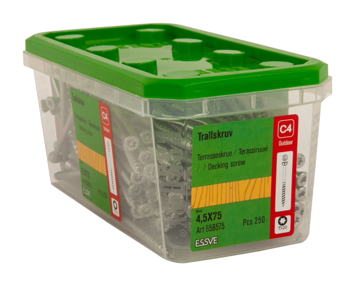 TRALLSKRUV CORRSEAL TX20 4,5X75 250ST