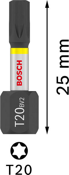 BITS BOSCH IMPACT TICTAC TX20 25MM 25ST