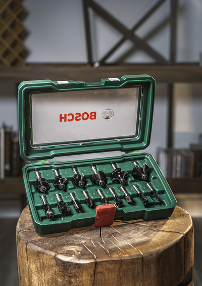 FRÄSSTÅLSET BOSCH HM 8MM SKAF 15DELA