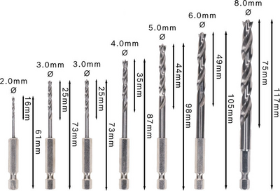 TRÄSPIRALBORRSET BOSCH ROBUSTLINE 1/4 6-KANT 7ST