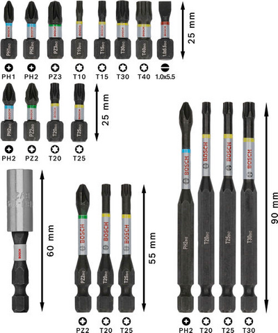 BITSSET BOSCH IMPACT 20 DELAR