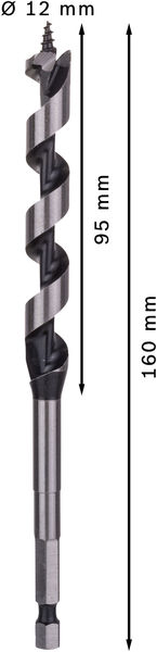 TRÄSPIRALBORR BOSCH M SEXKANTFÄSTE 12X100X160MM
