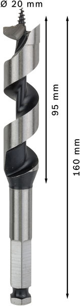 TRÄSPIRALBORR BOSCH HEX 20X100X160MM, E