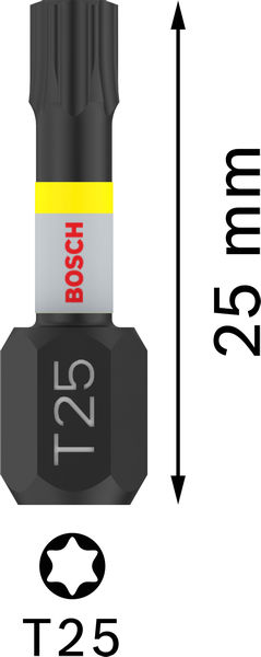 BITS BOSCH T25 IMPACT 25MM 2ST