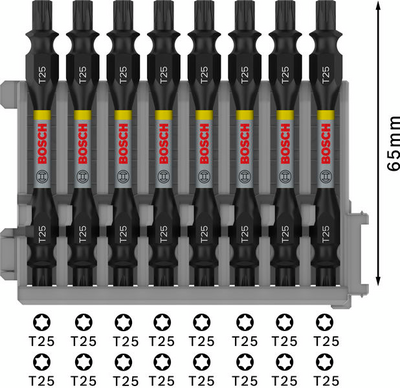 BITS BOSCH IMPACT TX25 65MM 8ST