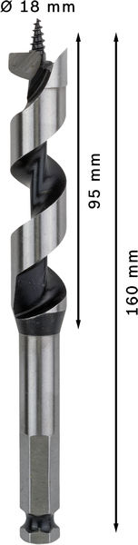 TRÄSPIRALBORR BOSCH HEX 18X100X160MM, E