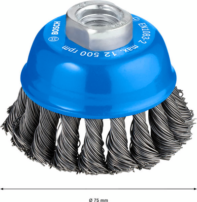 STÅLBORSTE 75MM M14 GÄNGA