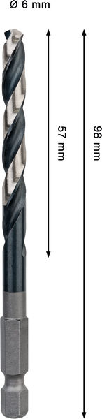 METALLBORR BOSCH HSS-G IMPACT PRO, 6,0MM