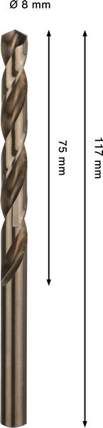 METALLBORR BOSCH HSS-CO PRO, 8,0X117MM