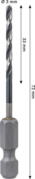 METALLBORR BOSCH HSS-G IMPACT PRO, 3,0MM