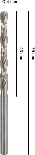 METALLBORR BOSCH HSS-G PRO 4,0X75MM, 2ST