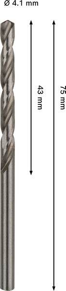 METALLBORR BOSCH HSS-G PRO 4,1X75MM