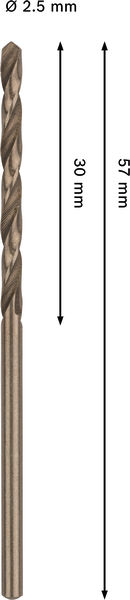 METALLBORR BOSCH HSS-CO PRO 2,5X57MM