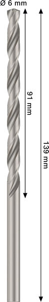 METALLBORR BOSCH HSS-G PRO 6,0X139MM