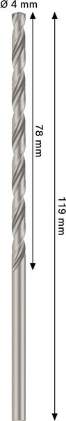 METALLBORR BOSCH HSS-G PRO 4,0X119MM