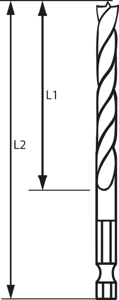 TRÄBORR 1/4 6K  2X61.5 BITSFÄSTE BOSCH