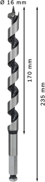 TRÄSPIRALBORR SW11 16X160X235 SEXKANTSFÄSTE BOSCH