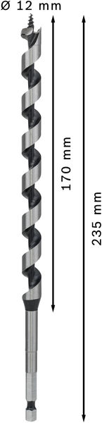 TRÄSPIRALBORR SW10 12X160X235 SEXKANTSFÄSTE BOSCH