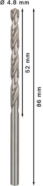 METALLBORR BOSCH HSS-G 4,8X86MM 10ST