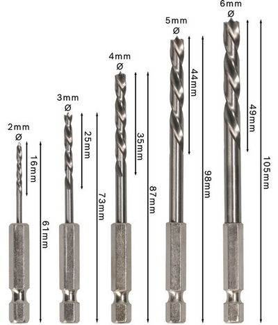TRÄBORRSATS 1/4 6K 2-6MM 5D BITSFÄSTE BOSCH