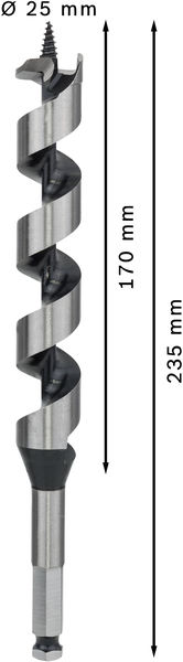 TRÄSPIRALBORR SW11 25X160X235 SEXKANTSFÄSTE BOSCH