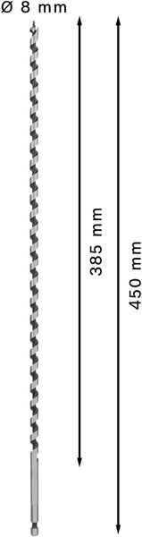 TRÄSPIRALBORR BOSCH SW6,5 8X360X450MM