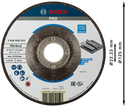 SLIPSKIVA METALL 125X6 BOSCH