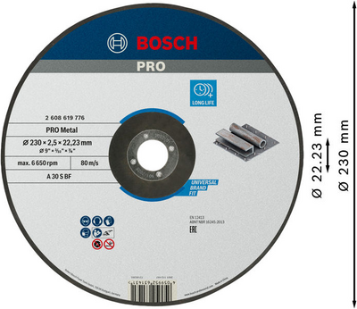 KAPSKIVA BOSCH STFM INBUKT 230X22,2X2,5MM