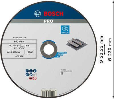 KAPSKIVA BOSCH METALL 230X3MM STD