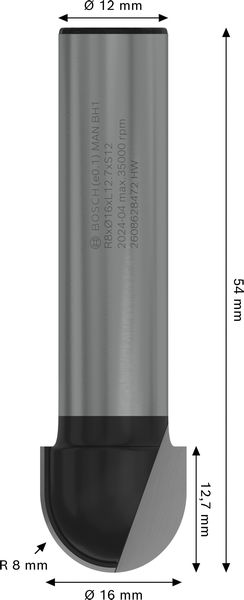 HÅLKÄLSFRÄS BOSCH HM 12X16/8X12,7MM