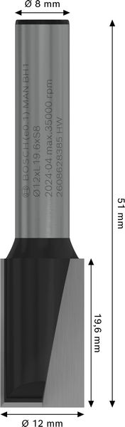 NOTFRÄS HM TVÅ SKÄR 12X20X8MM