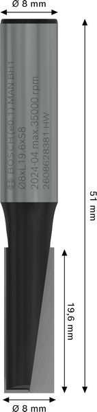 NOTFRÄS HM TVÅ SKÄR  8X20X8MM