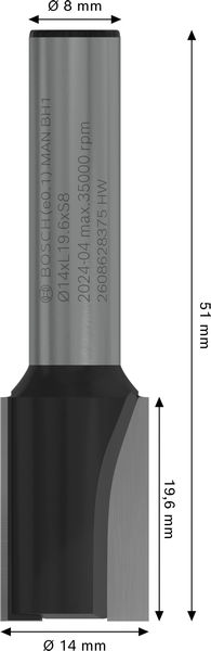 NOTFRÄS BOSCH HM 8MM L20 B14MM