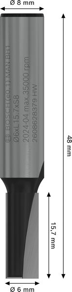 NOTFRÄS BOSCH HM TVÅ SKÄR  6X16X8MM