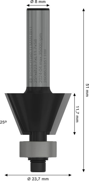 FAS&KANTFRÄS BOSCH MED STYRHJÄLP HM 8MM D5,5