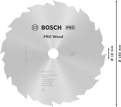 CIRKELSÅGKLINGA BOSCH SPEEDL WOOD 160X16MM T12