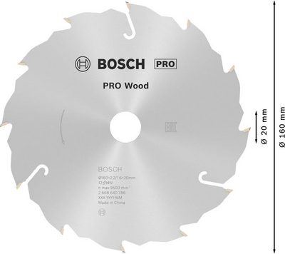 CIRKELSÅGKLINGA BOSCH SPEEDL WOOD 160X20MM T12