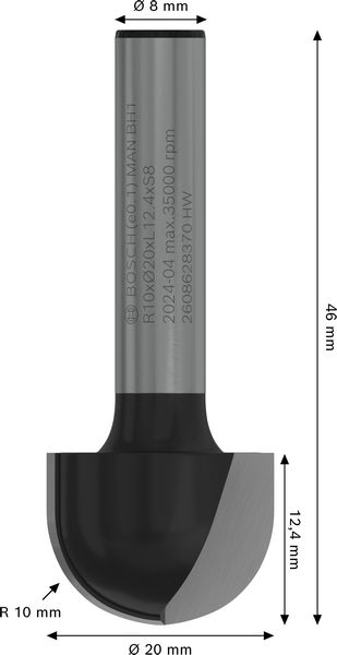 HÅLKÄLSFRÄS BOSCH HM 8MM D20 L13/R10