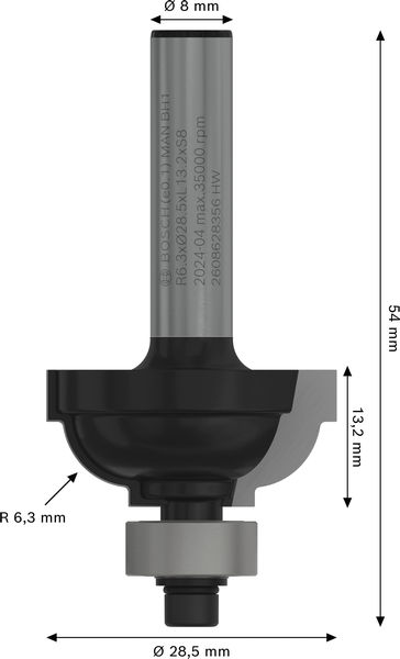 PROFILFRÄS BOSCH F STYRHJ 8X6,3X14MM, HM