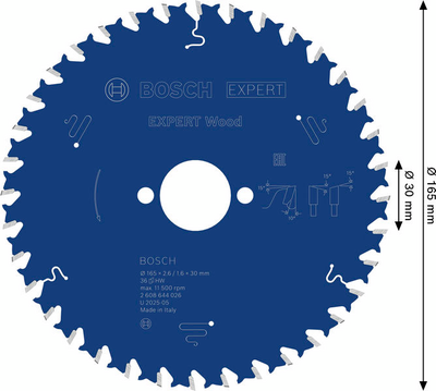 CIRKELSÅGKLINGA BOSCH EXP WOOD 165X30X2,6MM 36T