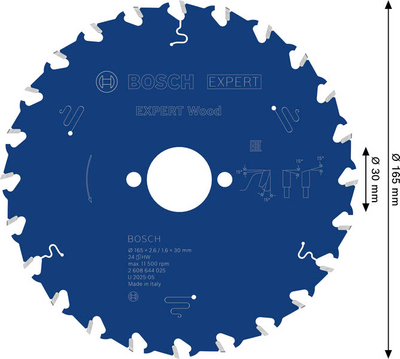 CIRKELSÅGKLINGA BOSCH EXP WOOD 165X30X2,6MM 24T