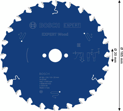 CIRKELSÅGKLINGA BOSCH EXP WOOD 165X20X2,6MM 24T