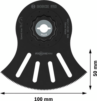 SÅGBLAD BOSCH MACZ145BB WOOD BIM 100, MM L:50MM