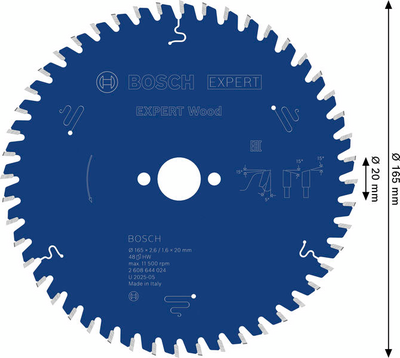 CIRKELSÅGKLINGA BOSCH EXP WOOD 165X20X2,6MM 48T
