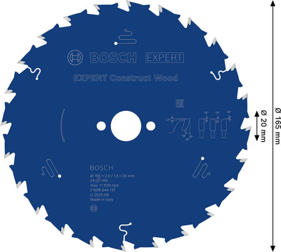 CIRKELSÅGKLINGA BOSCH EXP CONSTR 165X20X2MM 24T