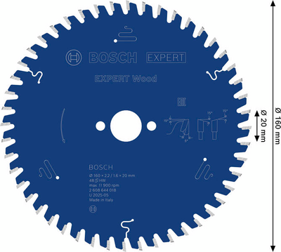 CIRKELSÅGKLINGA BOSCH EXP WOOD 160X20X2,2MM 48T