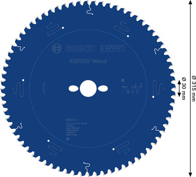 SÅGKLINGA BOSCH EXWOOD315X30X2,4 72T, 315X30X2,4MM 72T