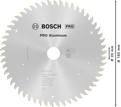 CIRKELSÅGKLINGA BOSCH ACCU STD ALU 165X20MM 54T