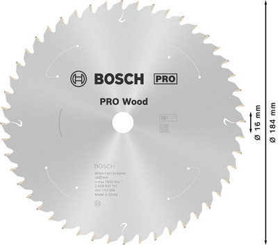 CIRKELSÅGKLINGA BOSCH ACCU ST TRÄ B 184X16MM 48T